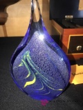 signed glass paperweight