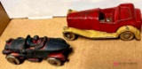 lot of two cast iron cars 4 inch