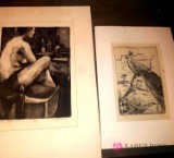 2 sketch pictures both signed