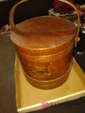 10 inch tall wooden barrel box with handle