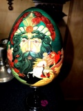Vintage Russian Lacquer 7 in Egg Hand Painted Lacquerware