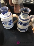 Lakofsky pottery blue/white pitchers