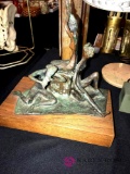 mid century Bronze E. Katz statue