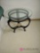 26-in round metal glass top table
