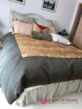 Complete full size bed with mattress box spring and linens
