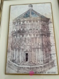 up bed 2. , Two 15 x 12 Neo classical buildings by unknown artist reproductions