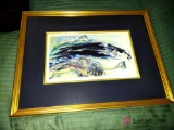 24x18 framed and signed picture Framed original painting by French artist Veronique Egloff