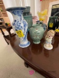 Three decorative pieces precious moment oriental vases