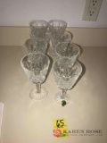 Eight Waterford crystal glasses