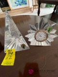 To Waterford crystal decorations one clock one Christmas