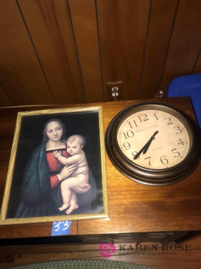 religious picture and clock