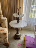 Ashtray table Marble and Glass