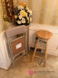 Folding chair stool and plant stand