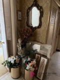 Large decorative lot mirrors fake flowers picture frames