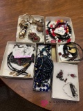 Costume jewelry lot necklaces and miscellaneous