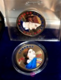 1999 & 2000 painted dollars Sacagawea & Susan B Anthony