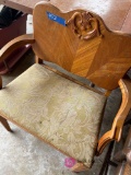 Vintage wooden chair and garage