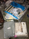 Chair pads/full size bed cover/curtains