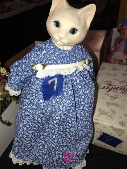 13 in Cat head/feet porcelain doll