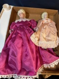 17 and 11 inch porcelain dolls