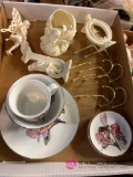 Porcelain fairy knickknacks and China set