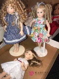 3- porcelain dolls