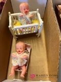 4 in Vintage blue box plastic babies