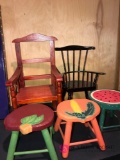 5- pieces of doll furniture 2-chairs/3- tables