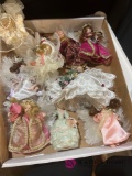 10 doll ornaments and miscellaneous