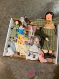 Assorted handmade dolls