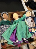 Three 12 inch cloth dolls Eve Betsy and Sarah
