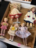 Five porcelain dolls