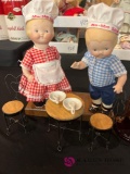 10 inch porcelain boy and girl Campbell Soup TYPE dolls