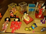 Oriental doll and knick knack lot