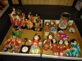 lot of Oriental dolls 5 to 8 in tall