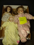 3 porcelain dolls 11 to 15 inches tall including Bella Bambina