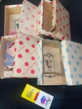 Lot of four story book doll boxes and paperwork