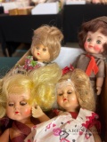 Six plastic 8 inch dolls unmarked sleep eyes