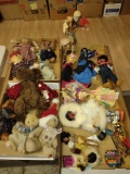 stuffed bears and doll lot