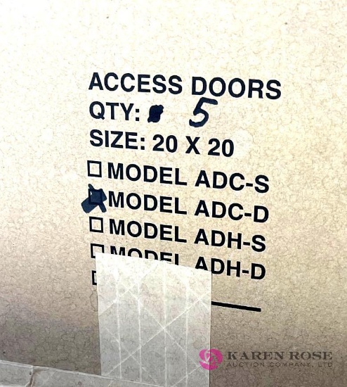 five 20x20 access doors