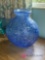 15 inch tall blue glass decorative vase