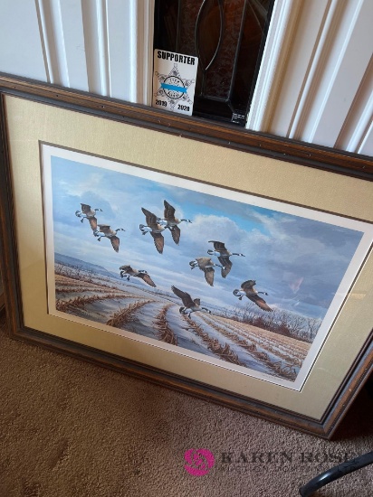 Framed picture ducks unlimited signed