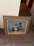 29 x 25 and dog oil painting