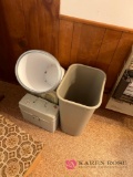 Trash cans and file box