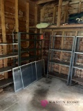 For metal shelves and contents of shelf above in shed