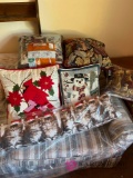 Six Christmas throw pillows