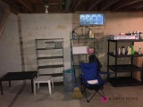 shelves/folding chairs/cleaning supplies