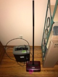 paper shredder/vintage floor sweeper