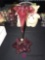 Antique cranberry dish epergne