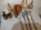 vintage wooden spoons, little, funnels, and miscellaneous